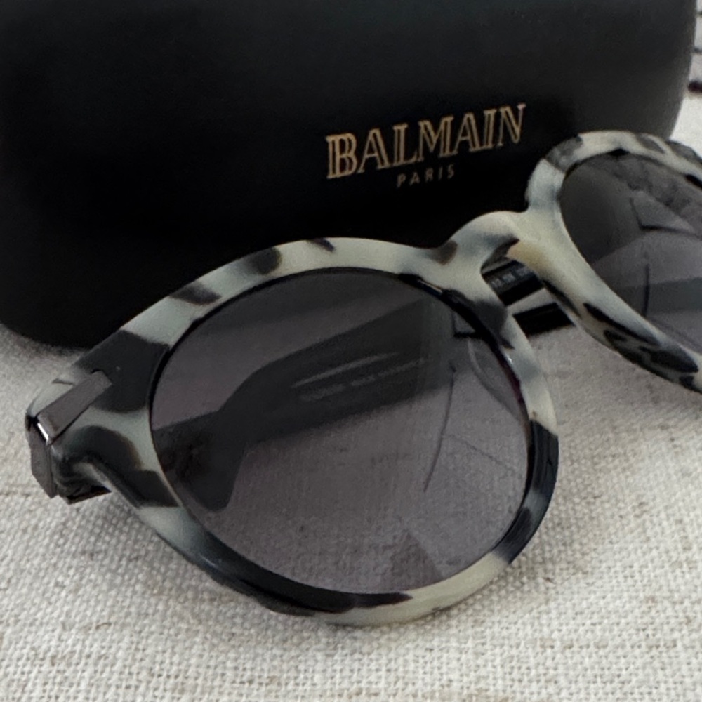 Balmain Black and White Tortoiseshell Sunglasses
